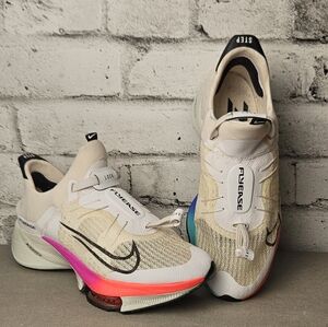 Nike Zoom Tempo NEXT% FlyEase Running Shoes Mens 10.5 White Multi